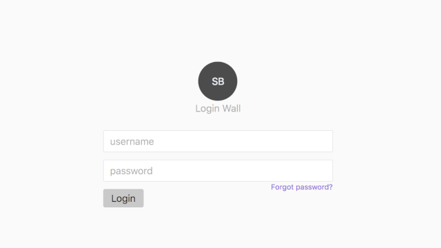 login wall